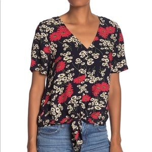Madewell silk floral blouse